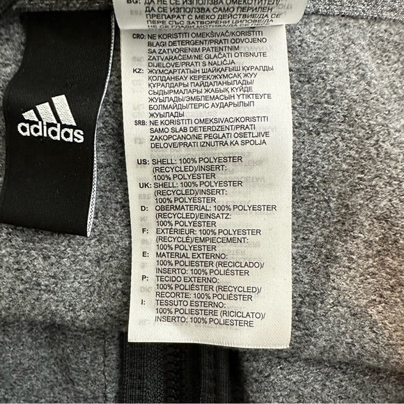 Adidas Designed 2 Move Gray 3 Stripe Track Jacket Women’s Size L (16-18) - Picture 5 of 8